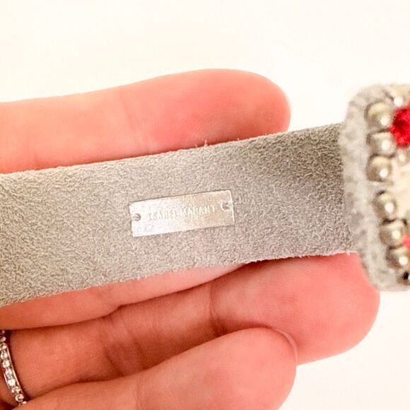 Isabel Marant Beaded Embroidered Cuff Bracelet Red White - Picture 4 of 7